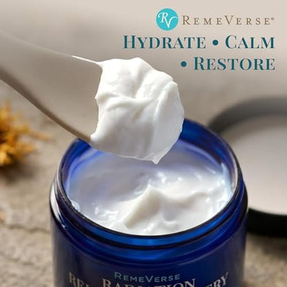 RemeVerse Radiation Cream – Unscented, Gentle, Hyaluronic Acid, Peptides & Calendula for Burns, Soothing & Hydrating Sensitive Skin – 6 fl oz Avelisse