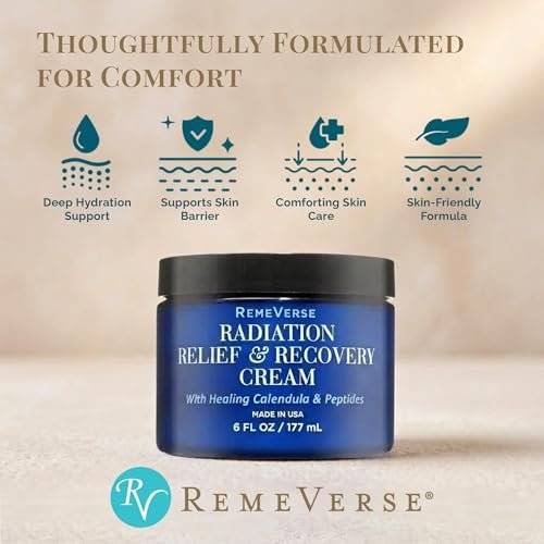 RemeVerse Radiation Cream – Unscented, Gentle, Hyaluronic Acid, Peptides & Calendula for Burns, Soothing & Hydrating Sensitive Skin – 6 fl oz Avelisse