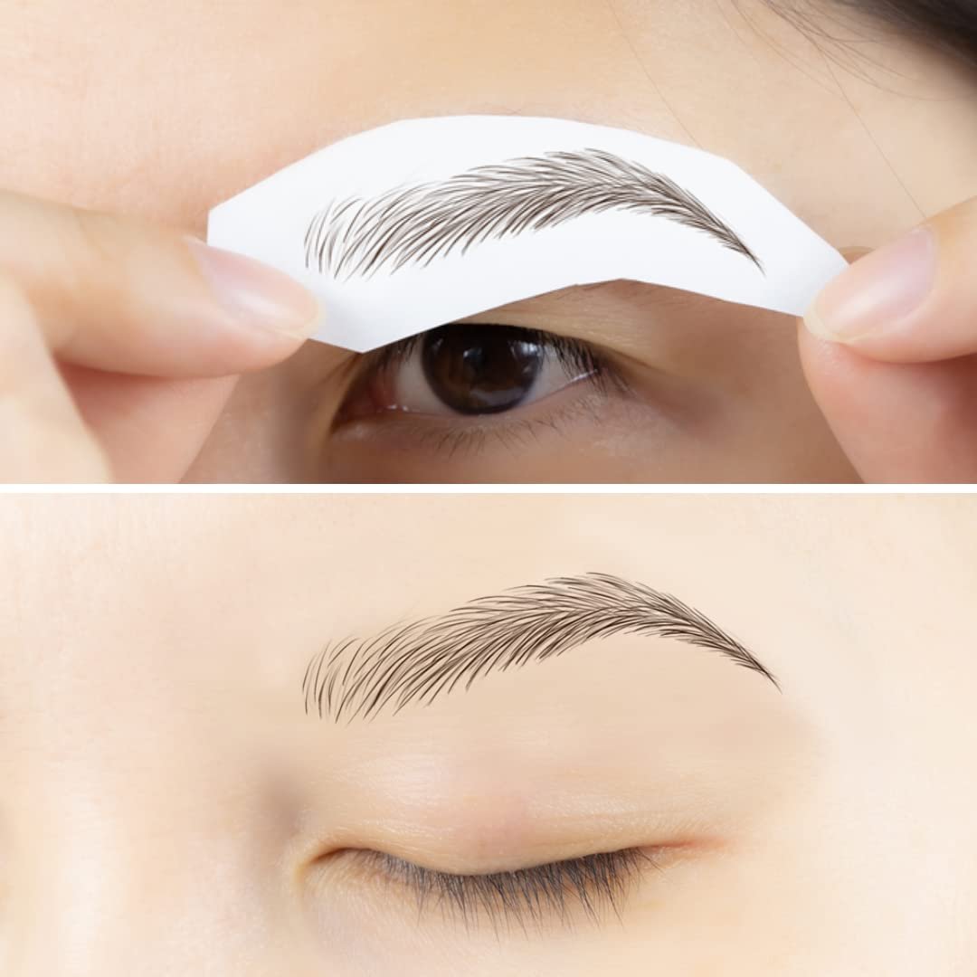 Bliss and Beyond USA Waterproof Eyebrow Tattoo Stickers - Dark Brown (New Los Angeles) | Real Hair Stroke Look, Hair Loss Solution, 12 Pairs Avelisse