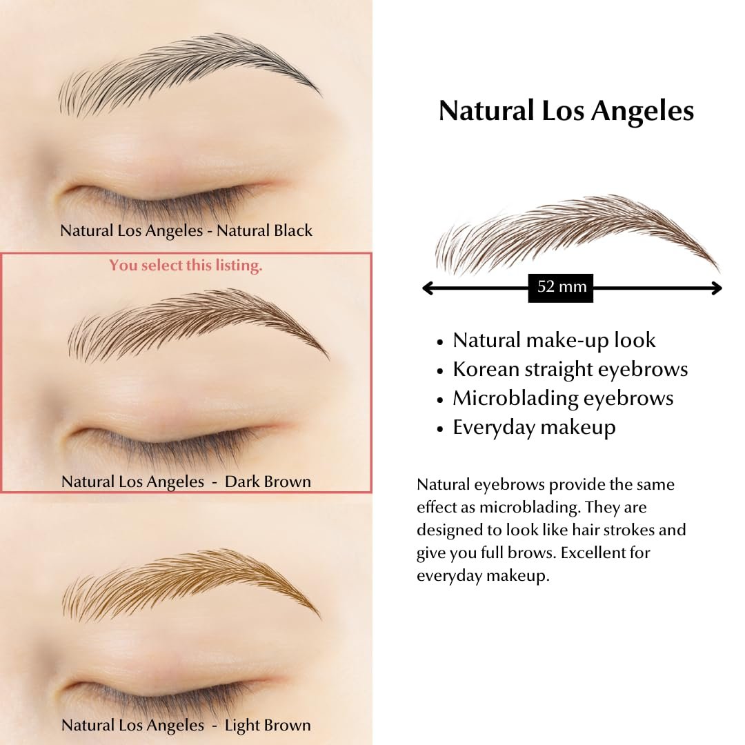 Bliss and Beyond USA Waterproof Eyebrow Tattoo Stickers - Dark Brown (New Los Angeles) | Real Hair Stroke Look, Hair Loss Solution, 12 Pairs Avelisse