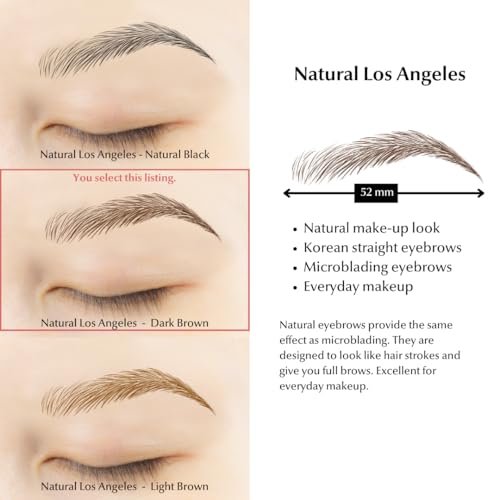 Bliss and Beyond USA Waterproof Eyebrow Tattoo Stickers - Dark Brown (New Los Angeles) | Real Hair Stroke Look, Hair Loss Solution, 12 Pairs Avelisse