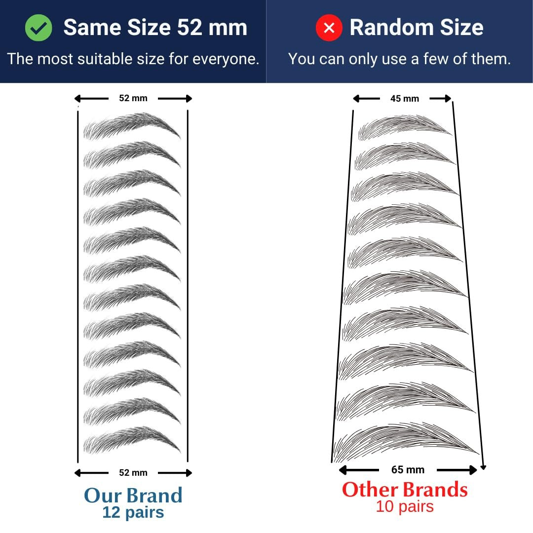 Bliss and Beyond USA Waterproof Eyebrow Tattoo Stickers - Dark Brown (New Los Angeles) | Real Hair Stroke Look, Hair Loss Solution, 12 Pairs Avelisse