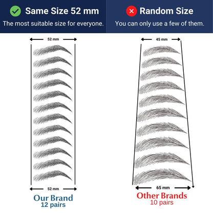 Bliss and Beyond USA Waterproof Eyebrow Tattoo Stickers - Dark Brown (New Los Angeles) | Real Hair Stroke Look, Hair Loss Solution, 12 Pairs Avelisse