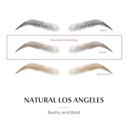 Bliss and Beyond USA Waterproof Eyebrow Tattoo Stickers - Dark Brown (New Los Angeles) | Real Hair Stroke Look, Hair Loss Solution, 12 Pairs Avelisse