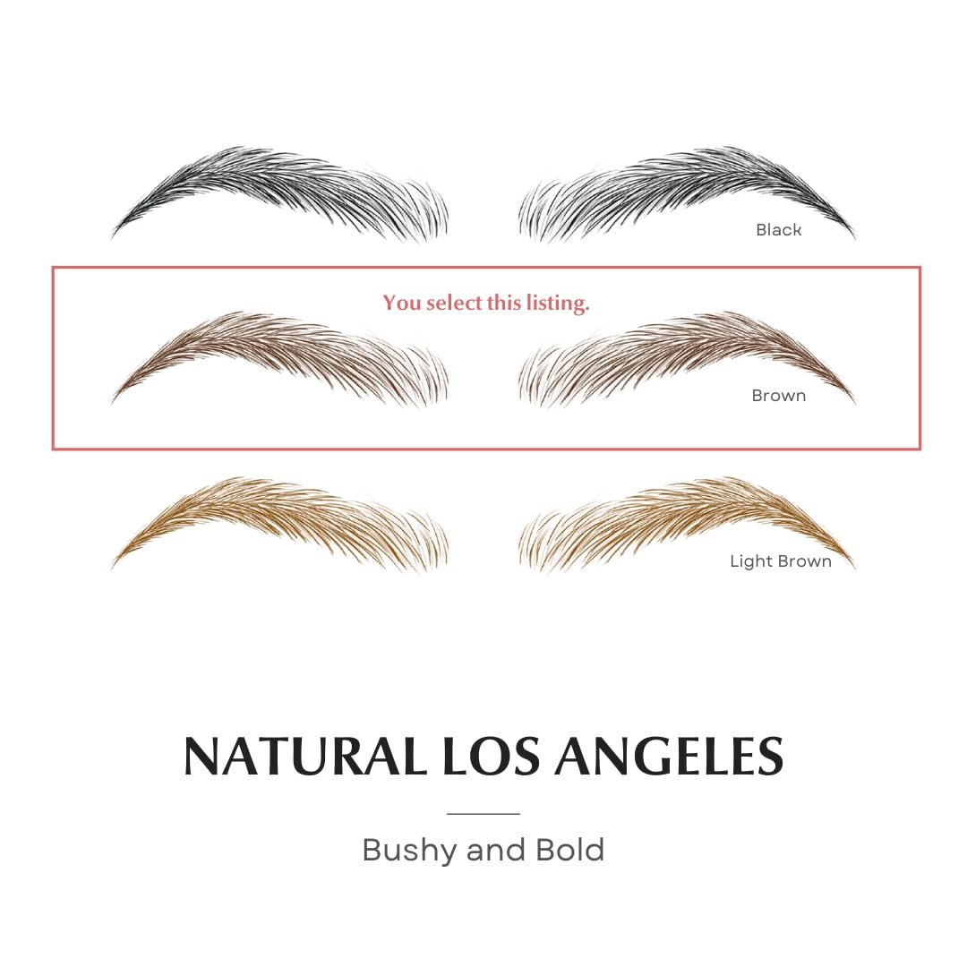 Bliss and Beyond USA Waterproof Eyebrow Tattoo Stickers - Dark Brown (New Los Angeles) | Real Hair Stroke Look, Hair Loss Solution, 12 Pairs Avelisse