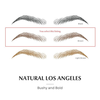 Bliss and Beyond USA Waterproof Eyebrow Tattoo Stickers - Dark Brown (New Los Angeles) | Real Hair Stroke Look, Hair Loss Solution, 12 Pairs Avelisse