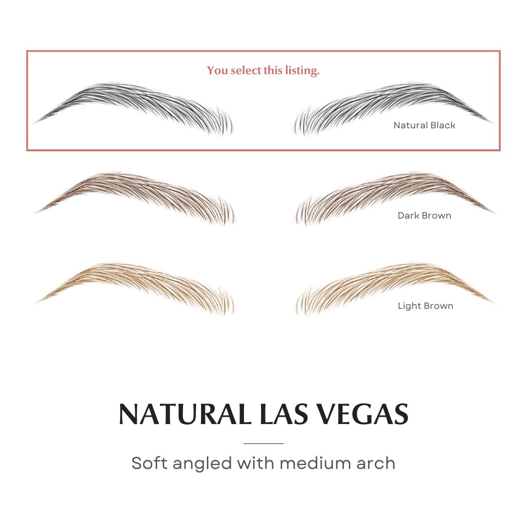 Bliss and Beyond USA Waterproof Eyebrow Tattoo Stickers - Natural Black, 12 Pair - Real Hair Stroke Look, Hair Loss Solution Avelisse