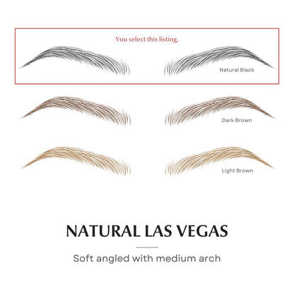 Bliss and Beyond USA Waterproof Eyebrow Tattoo Stickers - Natural Black, 12 Pair - Real Hair Stroke Look, Hair Loss Solution Avelisse