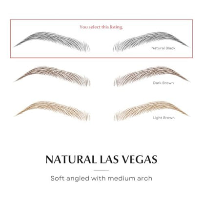 Bliss and Beyond USA Waterproof Eyebrow Tattoo Stickers - Natural Black, 12 Pair - Real Hair Stroke Look, Hair Loss Solution Avelisse