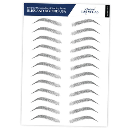 Bliss and Beyond USA Waterproof Eyebrow Tattoo Stickers - Natural Black, 12 Pair - Real Hair Stroke Look, Hair Loss Solution Avelisse