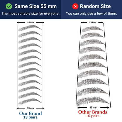 Bliss and Beyond USA Waterproof Eyebrow Tattoo Stickers - Dark Brown, 12 Pairs - Real Hair Stroke Look for Hair Loss Solution Avelisse