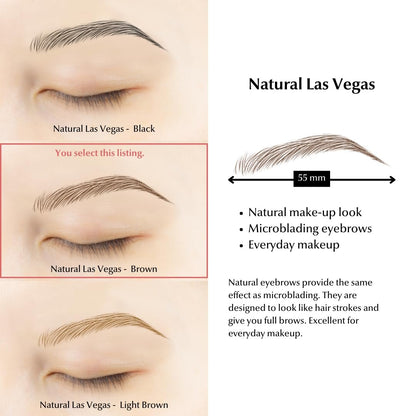 Bliss and Beyond USA Waterproof Eyebrow Tattoo Stickers - Dark Brown, 12 Pairs - Real Hair Stroke Look for Hair Loss Solution Avelisse