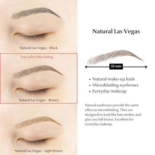 Bliss and Beyond USA Waterproof Eyebrow Tattoo Stickers - Dark Brown, 12 Pairs - Real Hair Stroke Look for Hair Loss Solution Avelisse