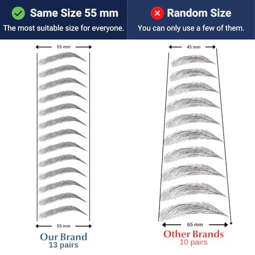 Bliss and Beyond USA Waterproof Eyebrow Tattoo Stickers - Dark Brown, 12 Pairs - Real Hair Stroke Look for Hair Loss Solution Avelisse