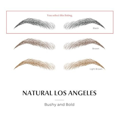 Bliss and Beyond USA Waterproof Eyebrow Tattoo Stickers | Natural Black | Real Hair Stroke Look | Temporary Hair Replacement Solution Avelisse