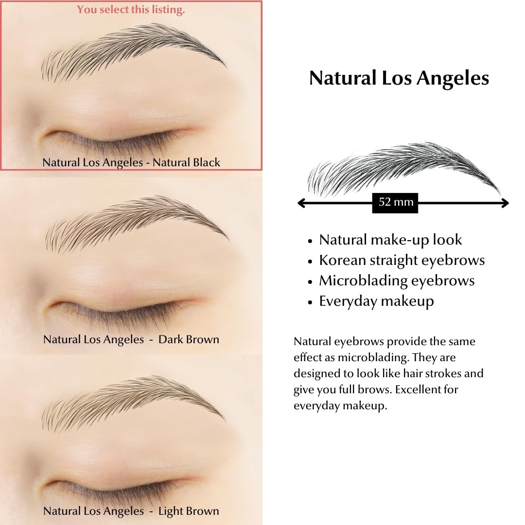 Bliss and Beyond USA Waterproof Eyebrow Tattoo Stickers | Natural Black | Real Hair Stroke Look | Temporary Hair Replacement Solution Avelisse