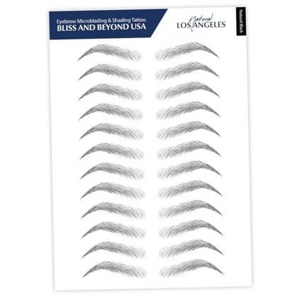 Bliss and Beyond USA Waterproof Eyebrow Tattoo Stickers | Natural Black | Real Hair Stroke Look | Temporary Hair Replacement Solution Avelisse
