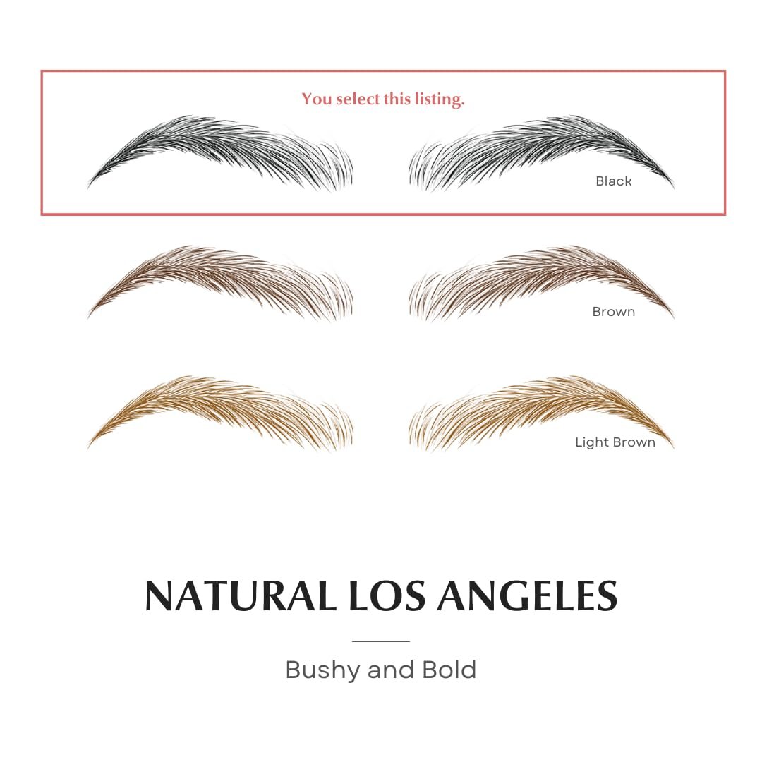Bliss and Beyond USA Waterproof Eyebrow Tattoo Stickers | Natural Black | Real Hair Stroke Look | Temporary Hair Replacement Solution Avelisse