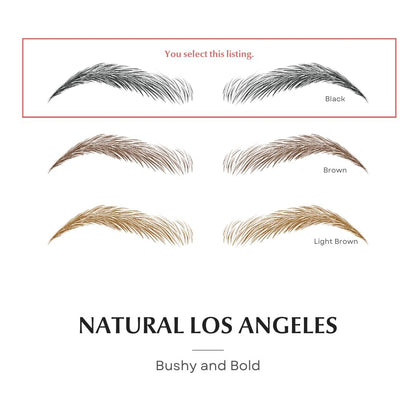 Bliss and Beyond USA Waterproof Eyebrow Tattoo Stickers | Natural Black | Real Hair Stroke Look | Temporary Hair Replacement Solution Avelisse