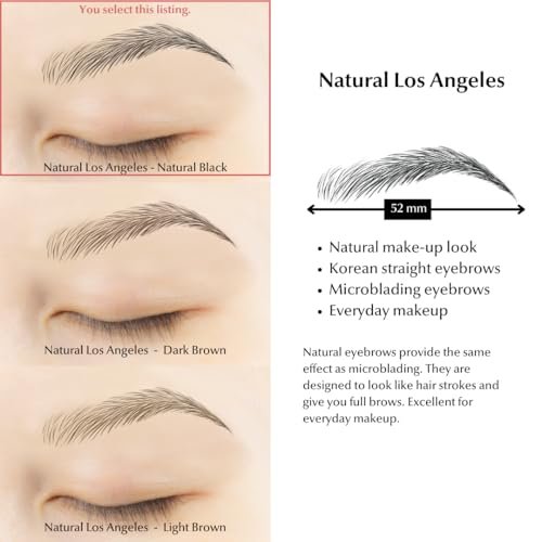 Bliss and Beyond USA Waterproof Eyebrow Tattoo Stickers | Natural Black | Real Hair Stroke Look | Temporary Hair Replacement Solution Avelisse