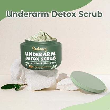 Armpit Detox Scrub 8.8 oz – Peppermint & Aloe Vera Underarm Exfoliant for Odor Removal, Deep Cleanse & Smooth Skin – Also for Legs, Knees, Feet, Hands & Whole Body Avelisse