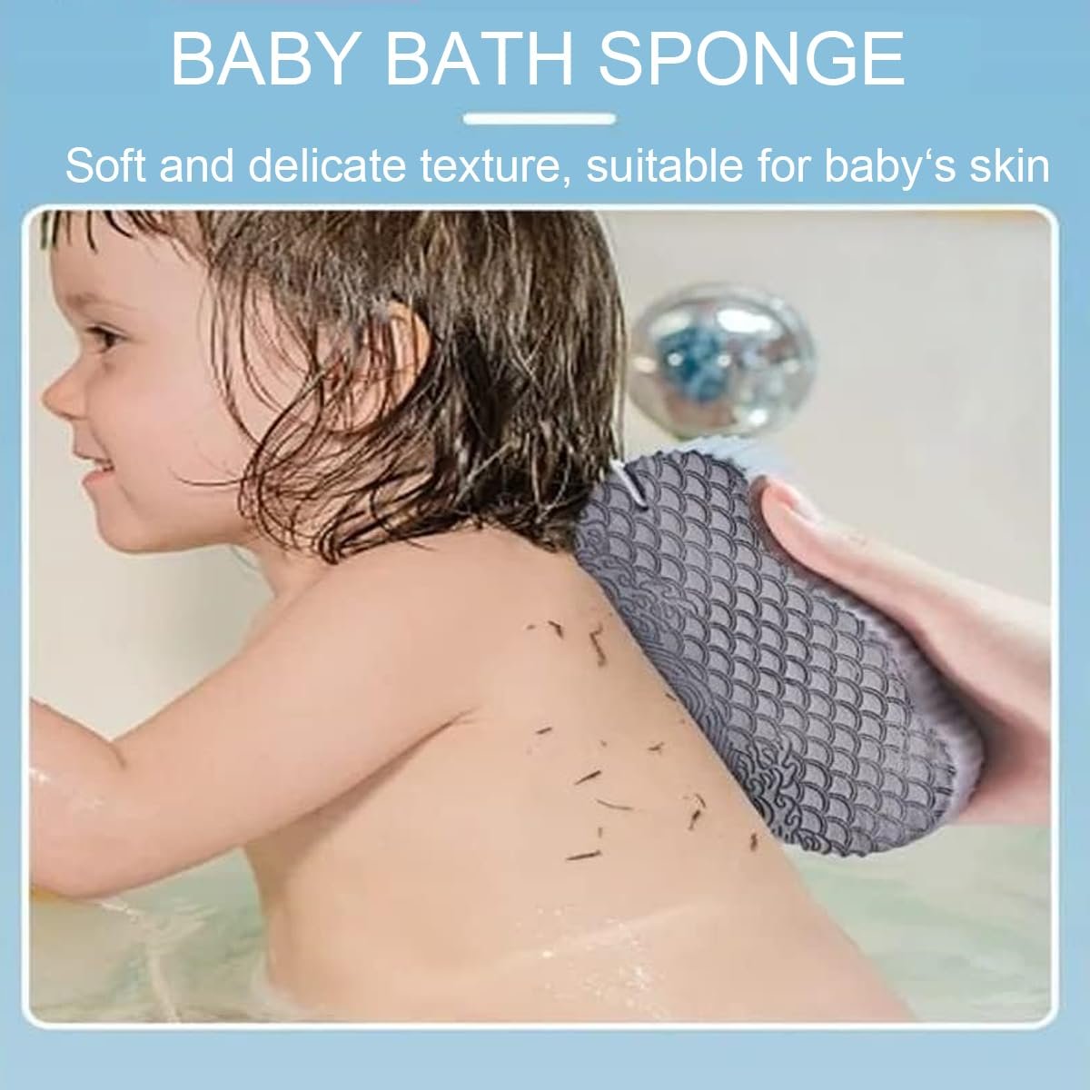 WFWJ 3-Pack Magic Exfoliating Bath Sponge – Super Soft 3D Sponge for Dead Skin Removal – Reusable for Adults, Children & Pregnant Women (Blue, Pink, Gray) - görsel 5