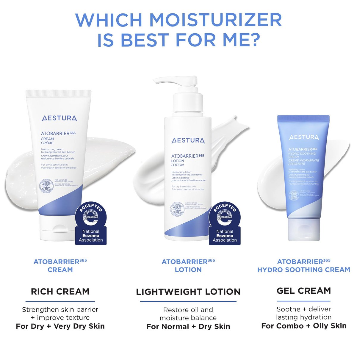 AESTURA ATOBARRIER365 Cream with Ceramides – 120H Hydration & Barrier Repair for Dry, Sensitive Skin (80mL) Avelisse
