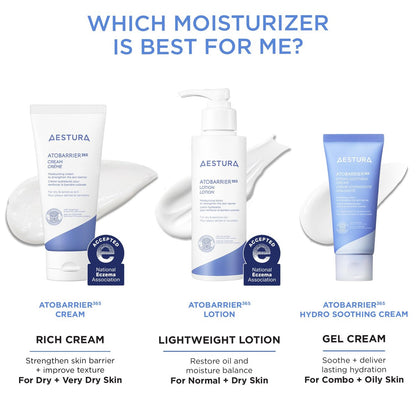 AESTURA ATOBARRIER365 Cream with Ceramides – 120H Hydration & Barrier Repair for Dry, Sensitive Skin (80mL) Avelisse