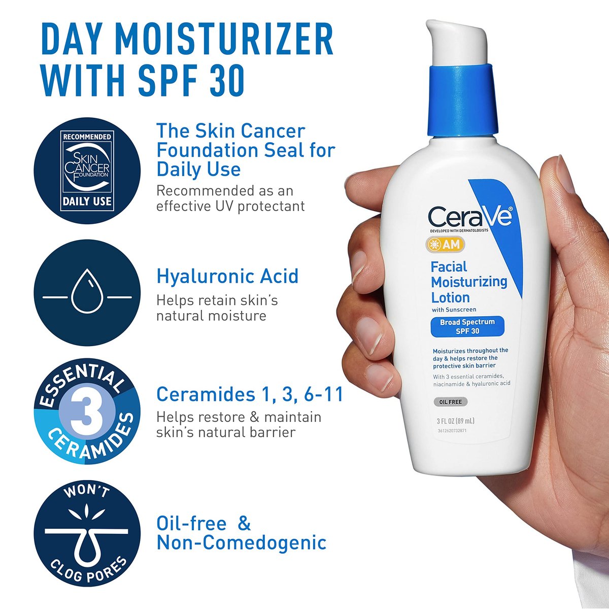 CeraVe AM & PM Face Moisturizer with Hydrating Face Wash – Travel Size Skincare Routine Set (3 oz Each) Avelisse
