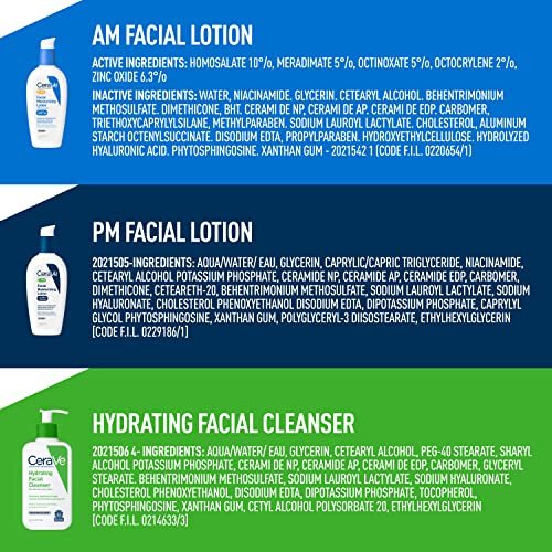 CeraVe AM & PM Face Moisturizer with Hydrating Face Wash – Travel Size Skincare Routine Set (3 oz Each) Avelisse