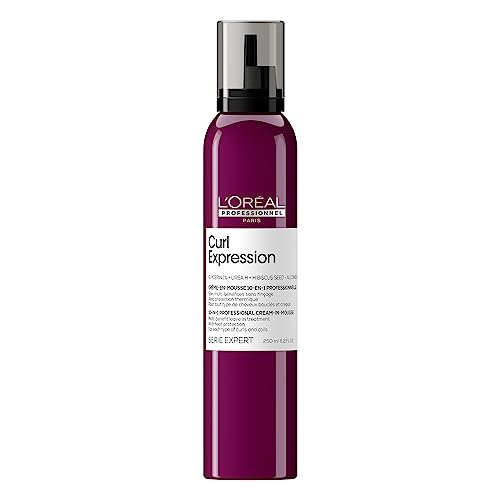 L'Oréal Professionnel Paris Curl Expression 10-in-1 Mousse - Multi-Benefits for Curly and Coily Hair - Defines and Strengthens Curls with Heat Protection, Silicone, Paraben and Alcohol-Free, 8.2 Fl Oz Avelisse