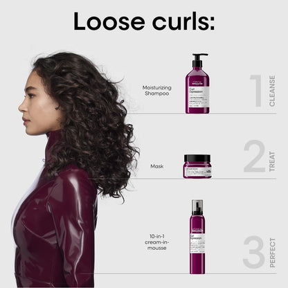 L'Oréal Professionnel Paris Curl Expression 10-in-1 Mousse - Multi-Benefits for Curly and Coily Hair - Defines and Strengthens Curls with Heat Protection, Silicone, Paraben and Alcohol-Free, 8.2 Fl Oz Avelisse