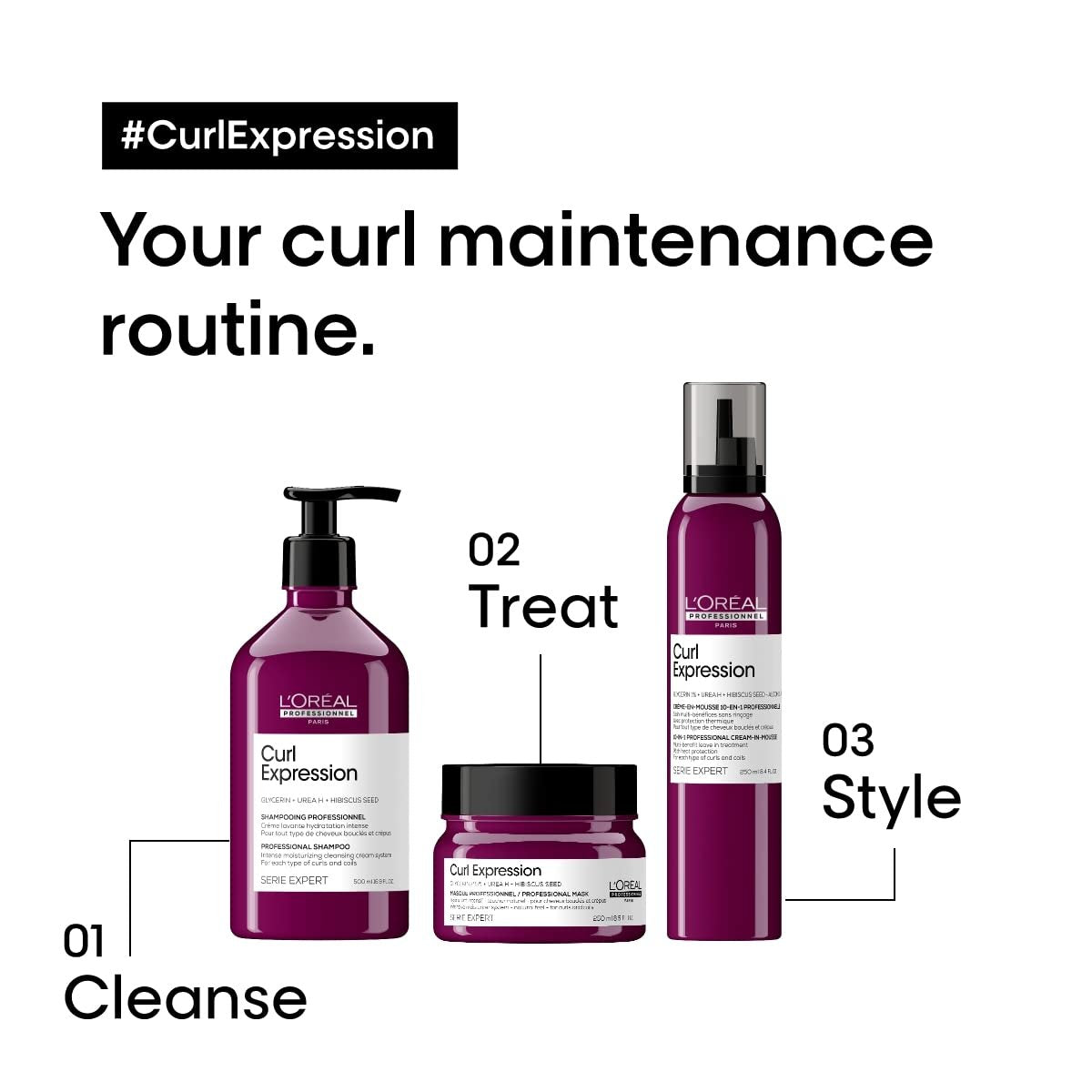 L'Oréal Professionnel Paris Curl Expression 10-in-1 Mousse - Multi-Benefits for Curly and Coily Hair - Defines and Strengthens Curls with Heat Protection, Silicone, Paraben and Alcohol-Free, 8.2 Fl Oz Avelisse
