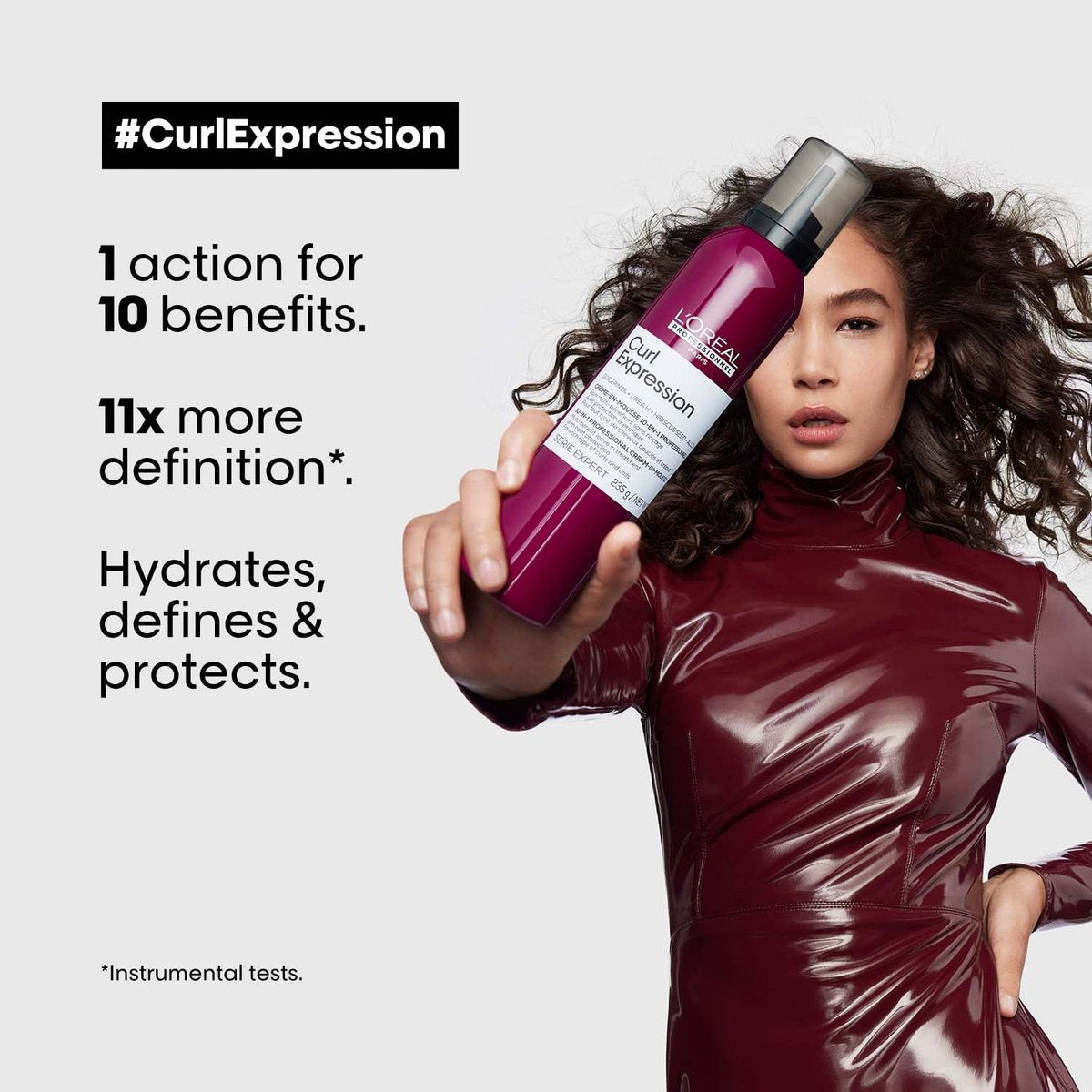 L'Oréal Professionnel Paris Curl Expression 10-in-1 Mousse - Multi-Benefits for Curly and Coily Hair - Defines and Strengthens Curls with Heat Protection, Silicone, Paraben and Alcohol-Free, 8.2 Fl Oz Avelisse