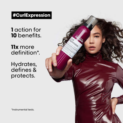 L'Oréal Professionnel Paris Curl Expression 10-in-1 Mousse - Multi-Benefits for Curly and Coily Hair - Defines and Strengthens Curls with Heat Protection, Silicone, Paraben and Alcohol-Free, 8.2 Fl Oz Avelisse