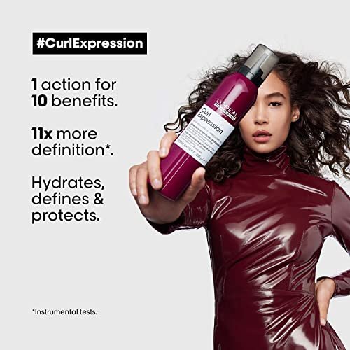 L'Oréal Professionnel Paris Curl Expression 10-in-1 Mousse - Multi-Benefits for Curly and Coily Hair - Defines and Strengthens Curls with Heat Protection, Silicone, Paraben and Alcohol-Free, 8.2 Fl Oz Avelisse