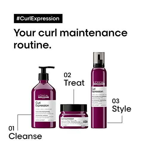 L'Oréal Professionnel Paris Curl Expression 10-in-1 Mousse - Multi-Benefits for Curly and Coily Hair - Defines and Strengthens Curls with Heat Protection, Silicone, Paraben and Alcohol-Free, 8.2 Fl Oz Avelisse