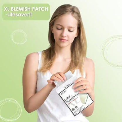 AUSLKA Blemishes Patches - 44 Hydrocolloid Strips for Large Blemishes, Zits & Breakouts – Spot Treatment for Acne-Prone Skin