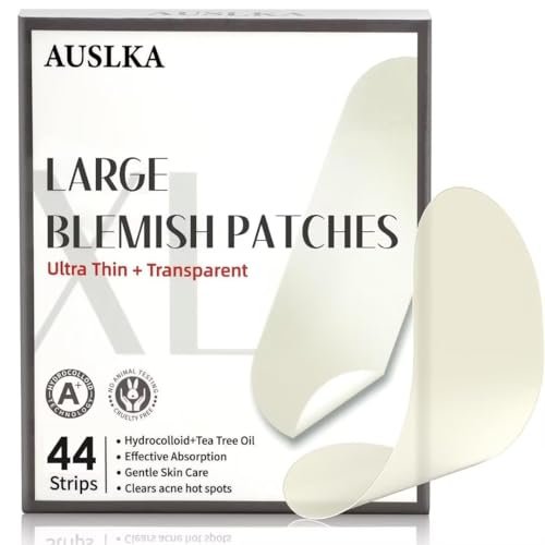 AUSLKA Blemishes Patches - 44 Hydrocolloid Strips for Large Blemishes, Zits & Breakouts – Spot Treatment for Acne-Prone Skin - görsel 2