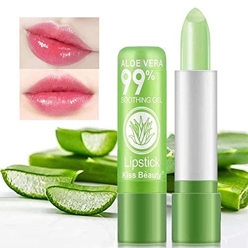 5 Pack Aloe Vera Color Changing Lipstick - 24H Long Lasting Moisturizing pH Lip Gloss & Lip Balm - görsel 6