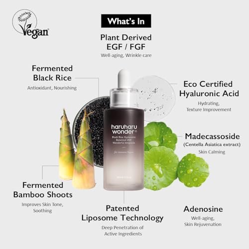 Haruharu Wonder Black Rice Botanical 2GF Ampoule - Anti-Aging Facial Serum with EGF, 30ml - görsel 4