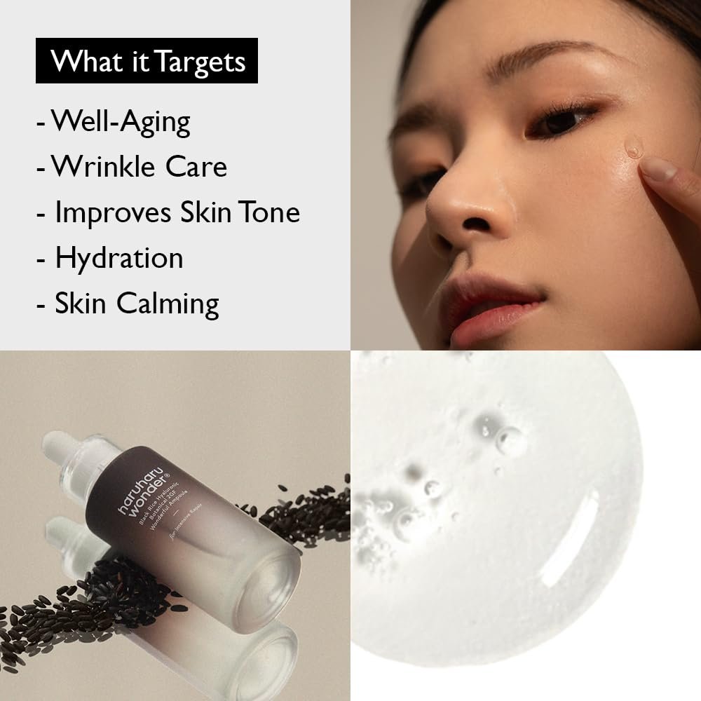 Haruharu Wonder Black Rice Botanical 2GF Ampoule - Anti-Aging Facial Serum with EGF, 30ml - görsel 9