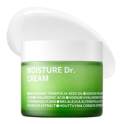 ISOI Moisture Dr. Soothing Cream – Deep Hydration with Hyaluronic Acid, Lightweight Korean Face Moisturizer for Oily & Sensitive Skin (2.37 fl oz, 70ml)