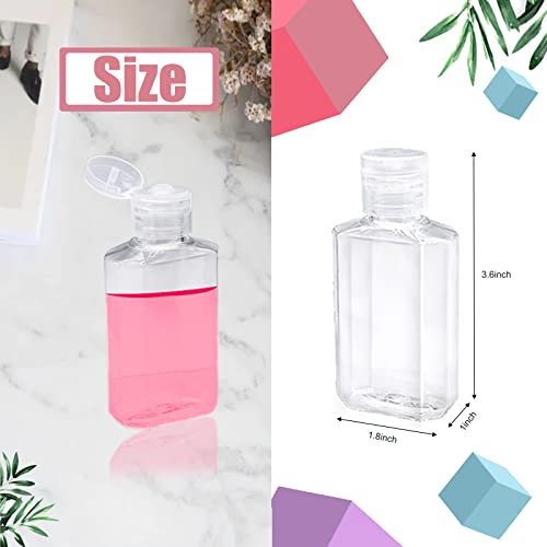 40 Pack 2 oz Plastic Refillable Bottles with Flip Cap - Travel Size Containers for Business Trips, Camping & Toiletries Avelisse