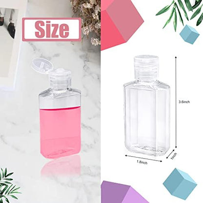 40 Pack 2 oz Plastic Refillable Bottles with Flip Cap - Travel Size Containers for Business Trips, Camping & Toiletries Avelisse