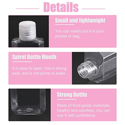 40 Pack 2 oz Plastic Refillable Bottles with Flip Cap - Travel Size Containers for Business Trips, Camping & Toiletries Avelisse