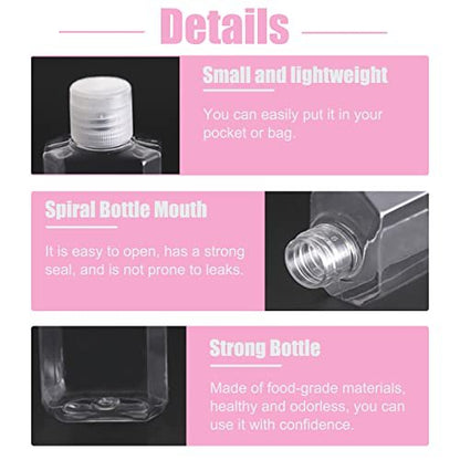40 Pack 2 oz Plastic Refillable Bottles with Flip Cap - Travel Size Containers for Business Trips, Camping & Toiletries Avelisse