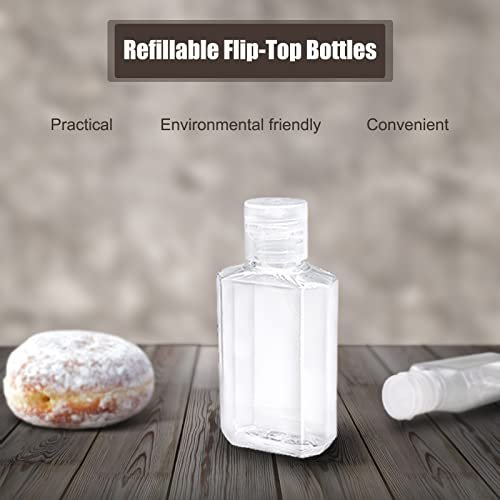 40 Pack 2 oz Plastic Refillable Bottles with Flip Cap - Travel Size Containers for Business Trips, Camping & Toiletries Avelisse