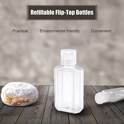 40 Pack 2 oz Plastic Refillable Bottles with Flip Cap - Travel Size Containers for Business Trips, Camping & Toiletries Avelisse