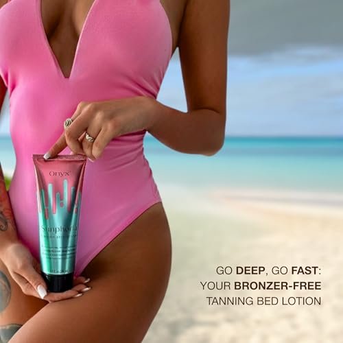 Onyx Sunphoria Bronzer-Free Indoor Tanning Bed Lotion – Fast Melanin-Boost Accelerator for Deeper Tan, Streak-Free Non-Sticky Formula with Hydrating Oils Avelisse
